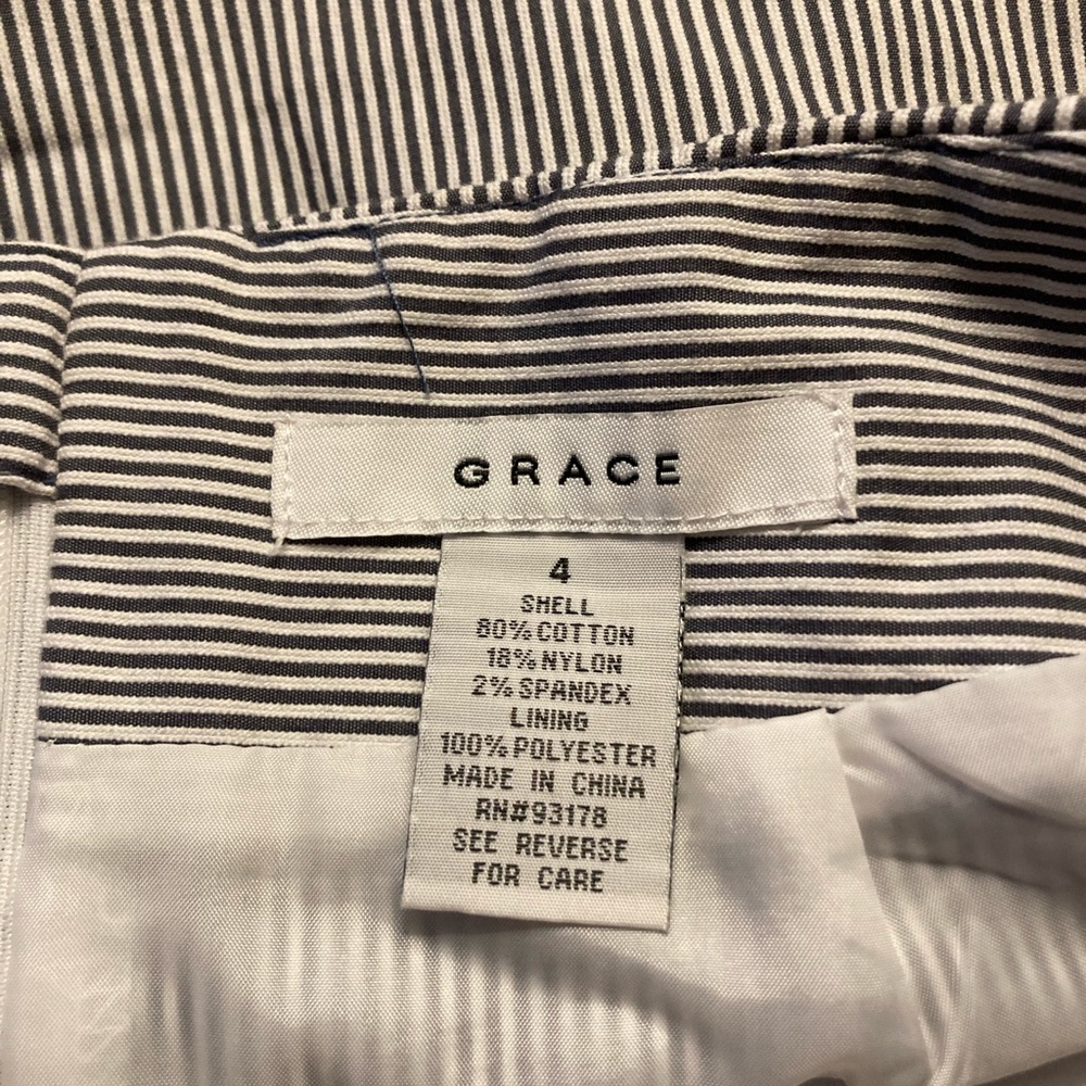 Grace Skirt 4 
Cotton Black White Stripe Pockets Sexy. 
Very good condition - Picture 5 of 6